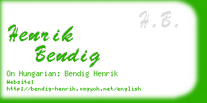 henrik bendig business card